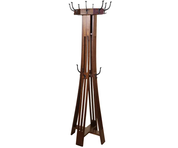 Slatted Mission Hall Tree with Revolving Top